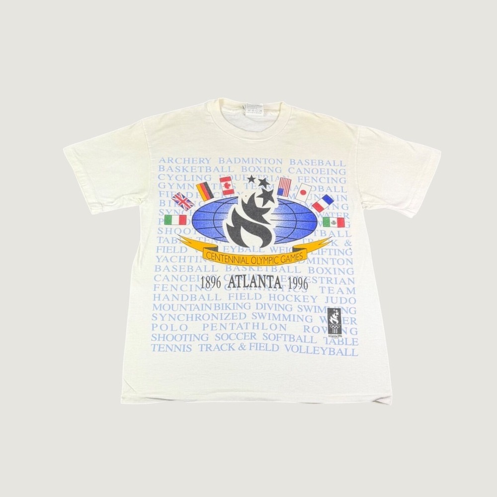Vintage 1996 Atlanta Centennial Olympic Games T-Shirt Hanes Heavyweight Medium
